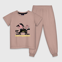 Пижама хлопковая детская Beat capitalism, цвет: пыльно-розовый