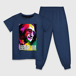 Пижама хлопковая детская Legendary John - The Beatles, цвет: тёмно-синий