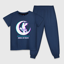 Пижама хлопковая детская Символ Angels of Death в стиле glitch, цвет: тёмно-синий