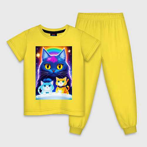 Детская пижама Три кота магических / Желтый – фото 1