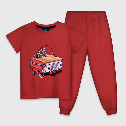 Детская пижама Машинка москвич / Красный – фото 1