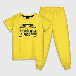 Пижама хлопковая детская BMW old school, цвет: желтый