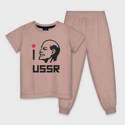 Пижама хлопковая детская Люблю СССР, цвет: пыльно-розовый