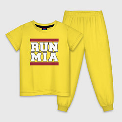 Пижама хлопковая детская Run Miami Heat, цвет: желтый