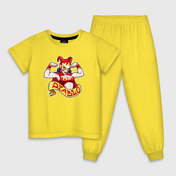 Пижама хлопковая детская Дьяволица боец лучадор Луча Либре, цвет: желтый