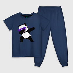 Пижама хлопковая детская Dab panda, цвет: тёмно-синий