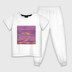 Пижама хлопковая детская Сиреневое море, цвет: белый