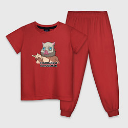 Пижама хлопковая детская Гонпачиро камабоко - Иноске, цвет: красный