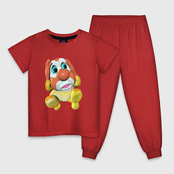 Пижама хлопковая детская Клоун Клоша, цвет: красный