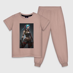 Пижама хлопковая детская Fantasy Jinx, цвет: пыльно-розовый