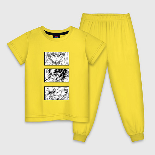 Детская пижама Зеницу Танджиро и Иноске / Желтый – фото 1
