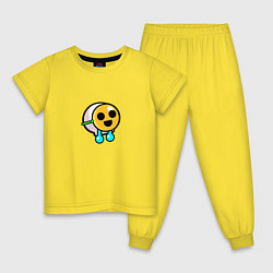 Пижама хлопковая детская Плачущий за маской Спрей Бравл старс, цвет: желтый