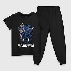 Пижама хлопковая детская Samurai gang, цвет: черный