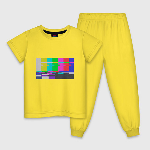 Детская пижама Разноцветные полосы в телевизоре / Желтый – фото 1