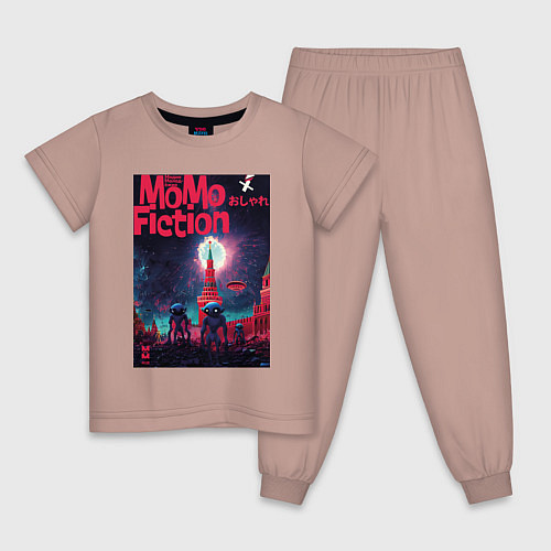 Детская пижама MoMo - инопланетяне на Красной площади в Москве / Пыльно-розовый – фото 1