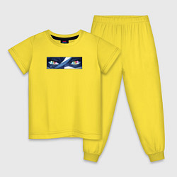 Пижама хлопковая детская Доума, цвет: желтый