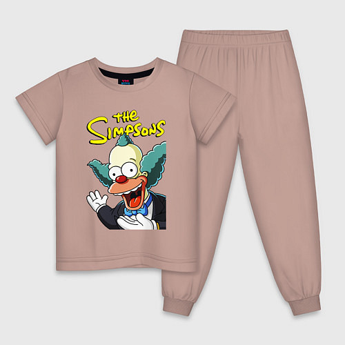 Детская пижама Krusty the clown / Пыльно-розовый – фото 1