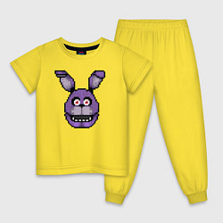 Пижама хлопковая детская Пиксельный Бонни, цвет: желтый