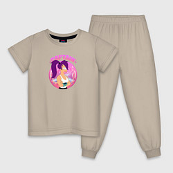 Пижама хлопковая детская Futurama: Капитан Лила, цвет: миндальный