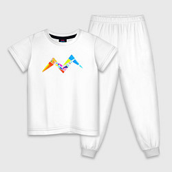 Пижама хлопковая детская Горы абстракция - Air studio, цвет: белый