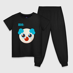 Пижама хлопковая детская Me clown, цвет: черный