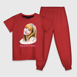 Пижама хлопковая детская Lisa Blackpink, цвет: красный