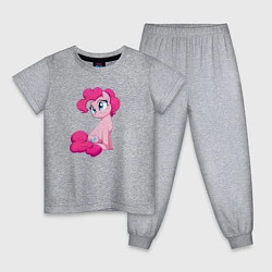 Пижама хлопковая детская Пинки Пай, цвет: меланж