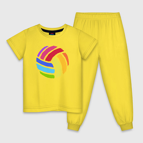 Детская пижама Rainbow volleyball / Желтый – фото 1