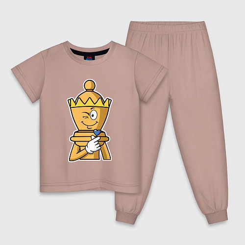Детская пижама Шахматный ферзь InChess / Пыльно-розовый – фото 1
