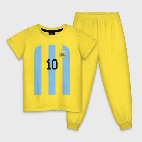 Детская пижама Месси сборная Аргентины ЧМ 2022 / Желтый – фото 1