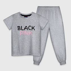 Пижама хлопковая детская Граффити BlackPink, цвет: меланж