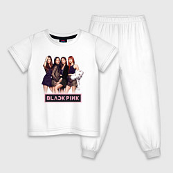 Пижама хлопковая детская Rose Blackpink kpop, цвет: белый