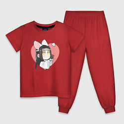 Пижама хлопковая детская Lan Wang Ji heart, цвет: красный
