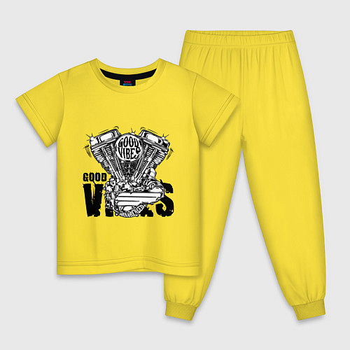 Детская пижама V motor vibes / Желтый – фото 1
