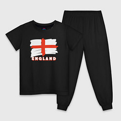 Пижама хлопковая детская England trip, цвет: черный