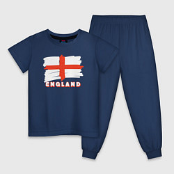 Пижама хлопковая детская England trip, цвет: тёмно-синий