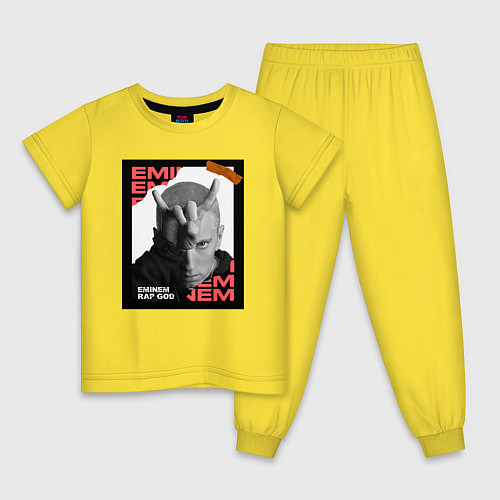 Детская пижама Rap god / Желтый – фото 1