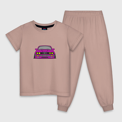 Детская пижама Низкая bmw e30 drift stance / Пыльно-розовый – фото 1