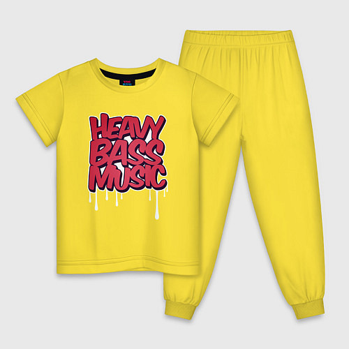 Детская пижама Heavy bass music / Желтый – фото 1