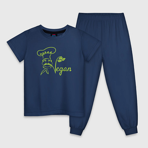 Детская пижама Vegan cook / Тёмно-синий – фото 1