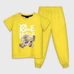 Пижама хлопковая детская One piece - Луффи гир 5, цвет: желтый