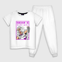 Пижама хлопковая детская One piece - gear 5 белый, цвет: белый