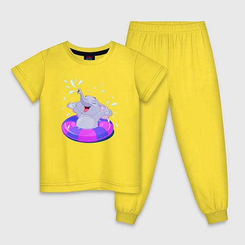 Детская пижама Слоненок на отдыхе / Желтый – фото 1