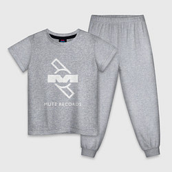 Пижама хлопковая детская Depeche Mode Mute Records Logo, цвет: меланж