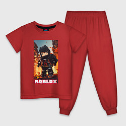 Пижама хлопковая детская Roblox rapper, цвет: красный