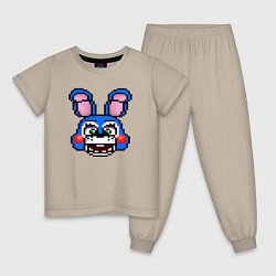 Пижама хлопковая детская Пиксельный Той Бонни, цвет: миндальный