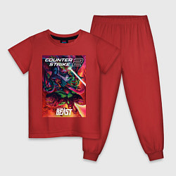 Пижама хлопковая детская КС 2 hyperbeast, цвет: красный
