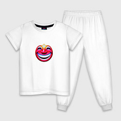 Пижама хлопковая детская Голливудская улыбка, цвет: белый