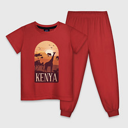 Пижама хлопковая детская Kenya, цвет: красный