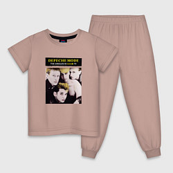 Пижама хлопковая детская Depeche Mode - The Singles 81-85, цвет: пыльно-розовый